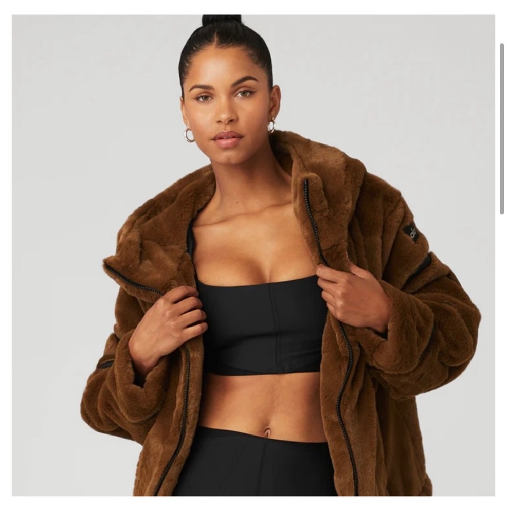 Luxurious Brown Faux Fur Jacket